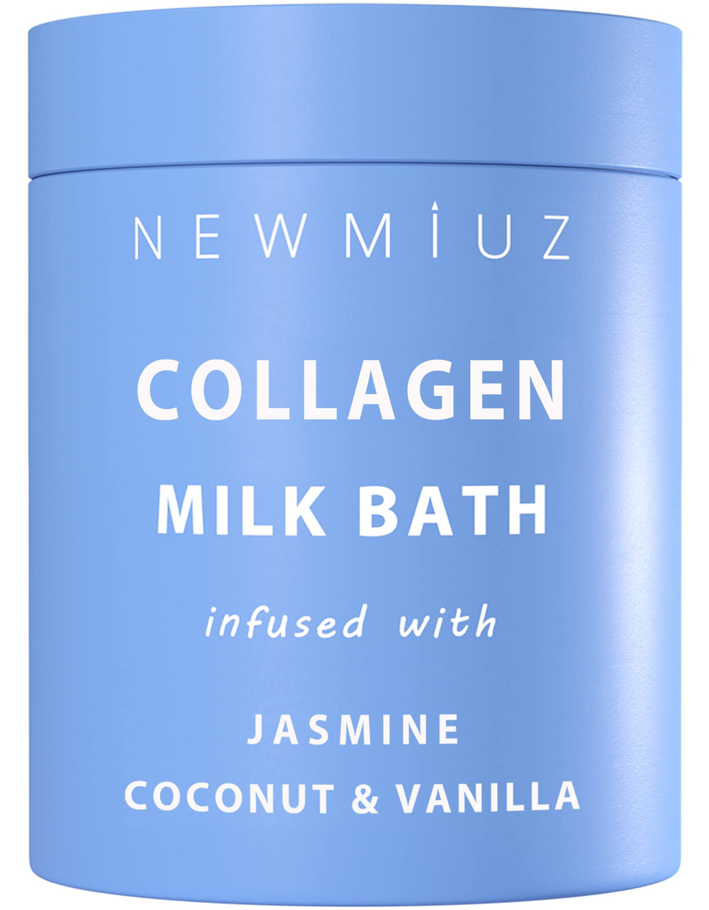 New Miuz coconut milk bath powder jar hydrates skin for silky softness