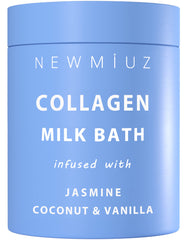 New Miuz coconut milk bath powder jar hydrates skin for silky softness