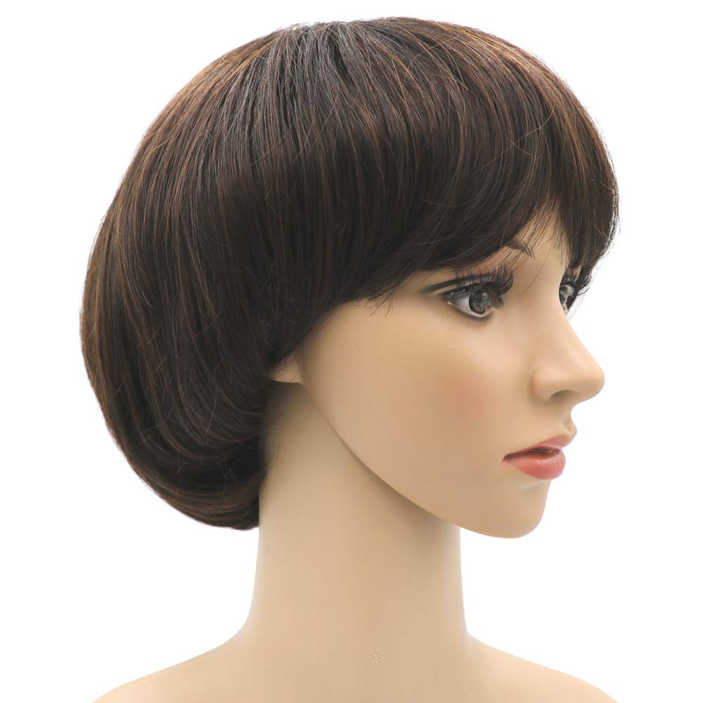 NEWPECK Afro mushroom wig brown front view for daily cosplay