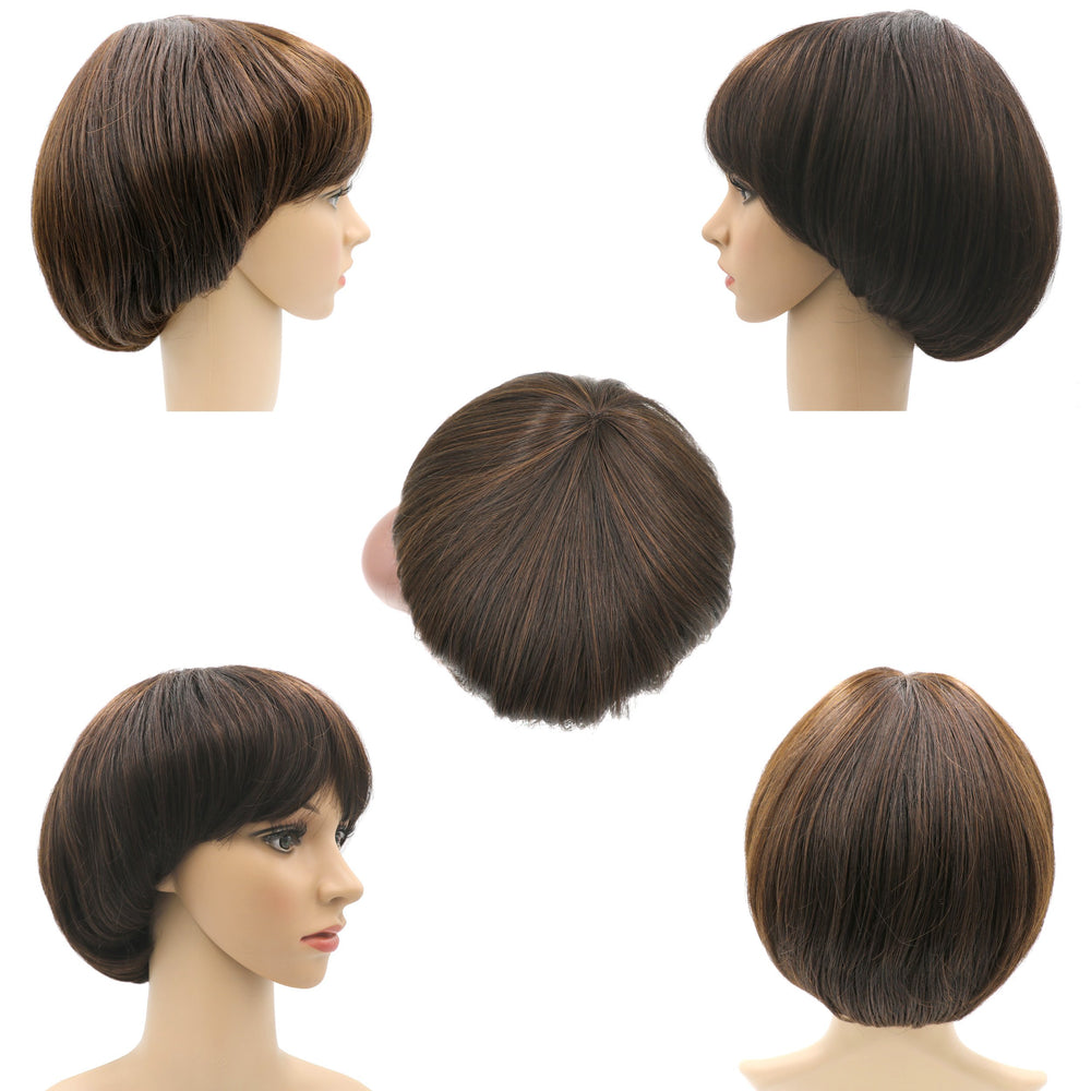 NEWPECK Afro mushroom wig brown side view for casual events