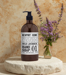 Newport Hand Soap Rosemary Mint Pump bottle delivers refreshing cleanse with energizing scent.