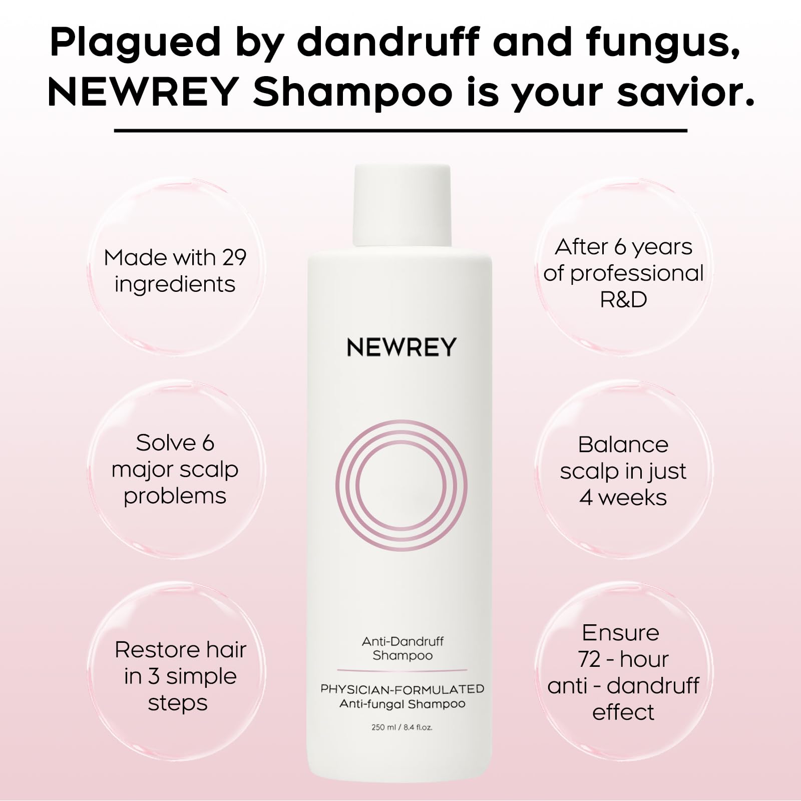 NEWREY daily-use antifungal shampoo suitable for sensitive scalps