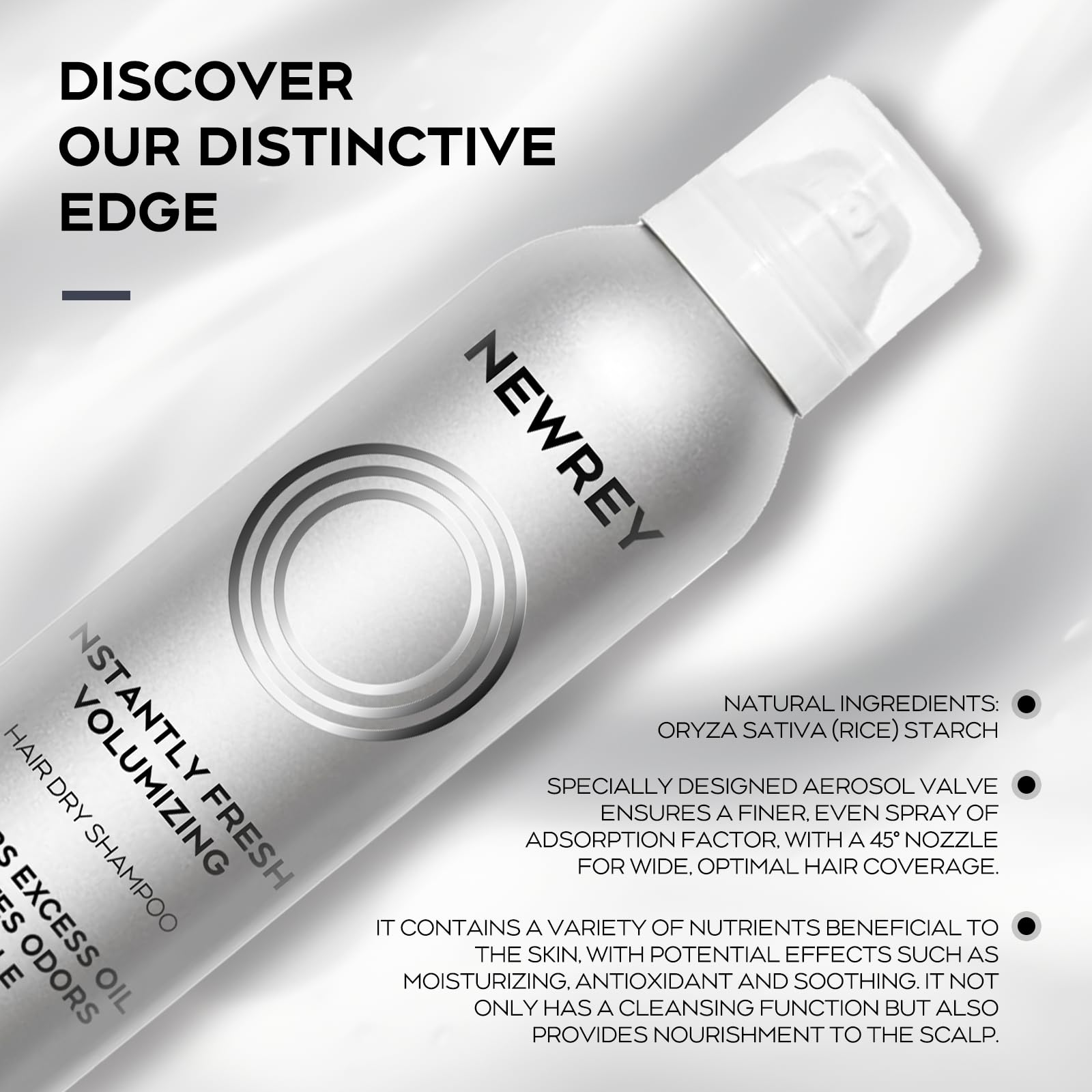 NEWREY Dry Shampoo Spray absorbs excess oil instantly for grease-free roots