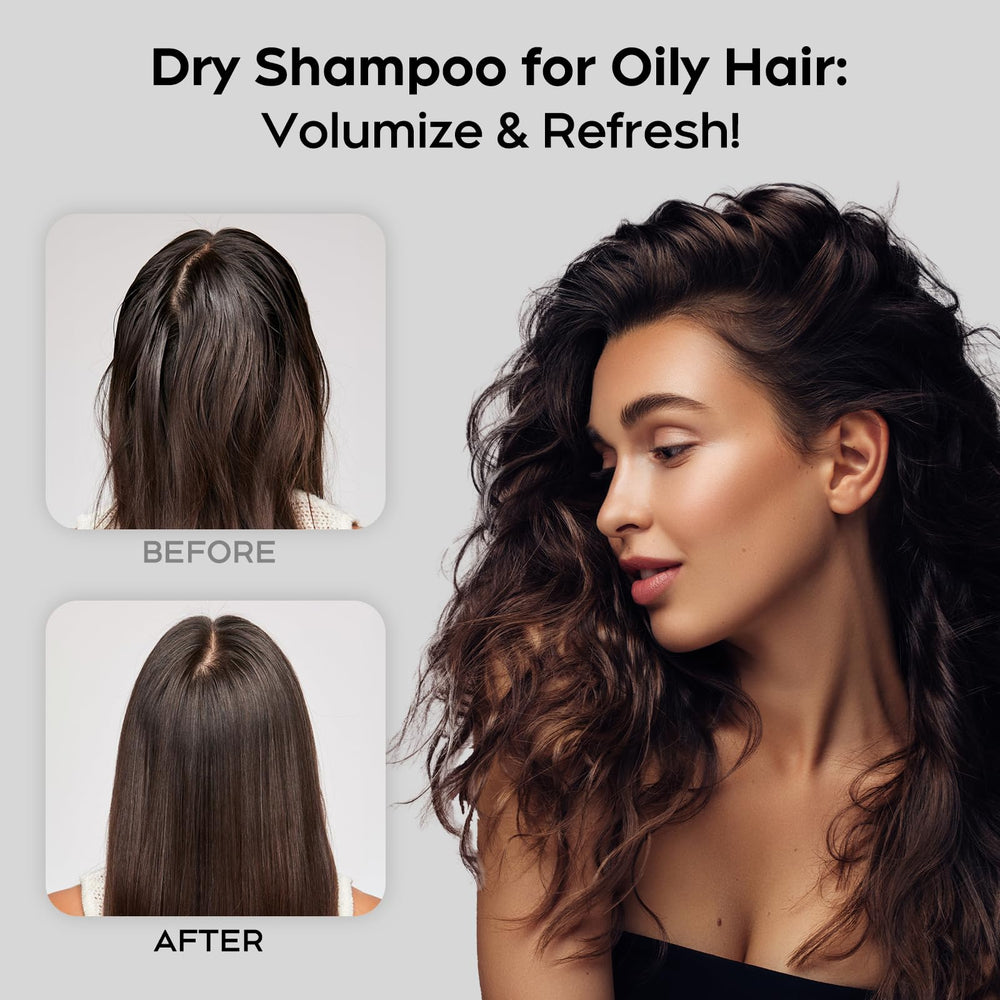 NEWREY Dry Shampoo Spray after-use volume-up hair demonstrating lift and bounce