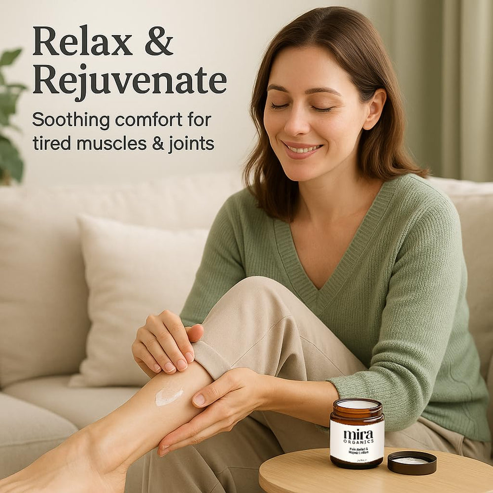 NEWUREHO Mira Pain Relief Lotion ingredients with frankincense and helichrysum