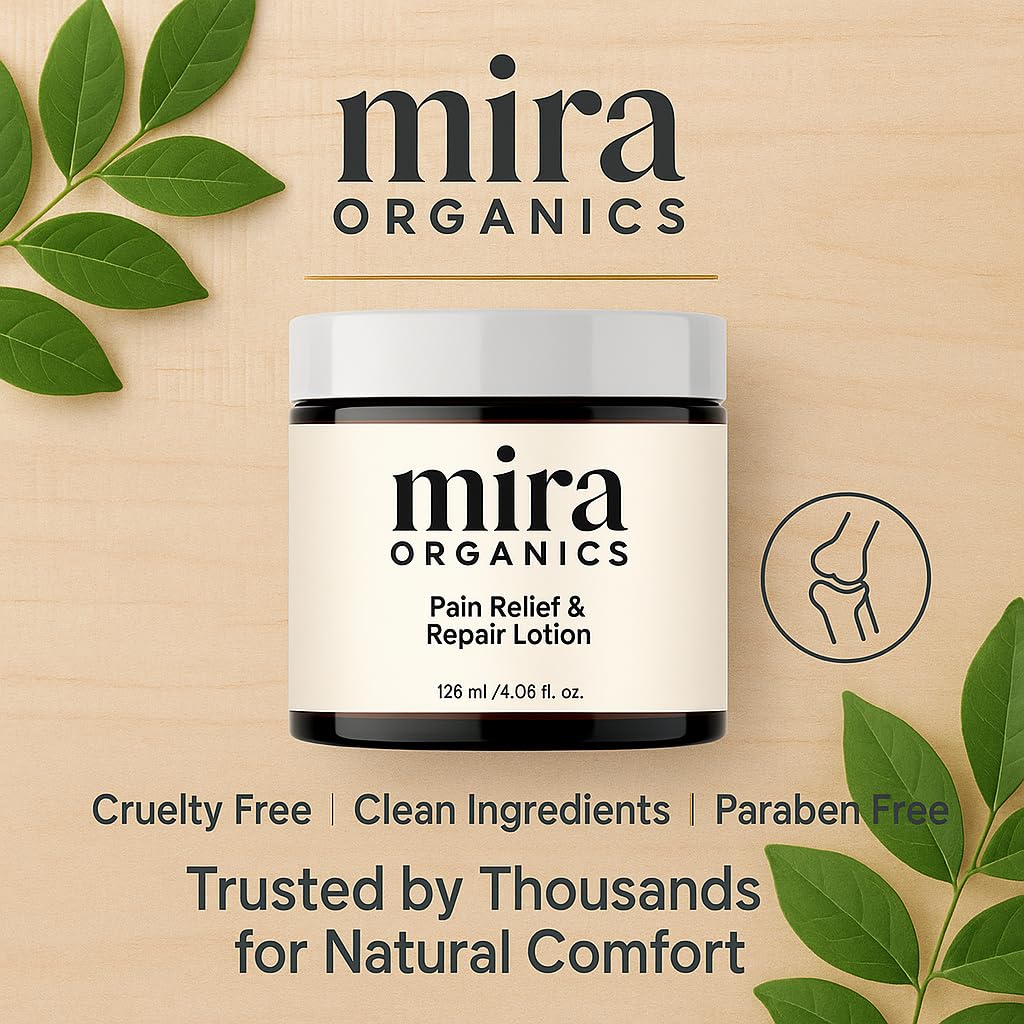 NEWUREHO Mira Pain Relief Lotion packaging highlights a clean formula