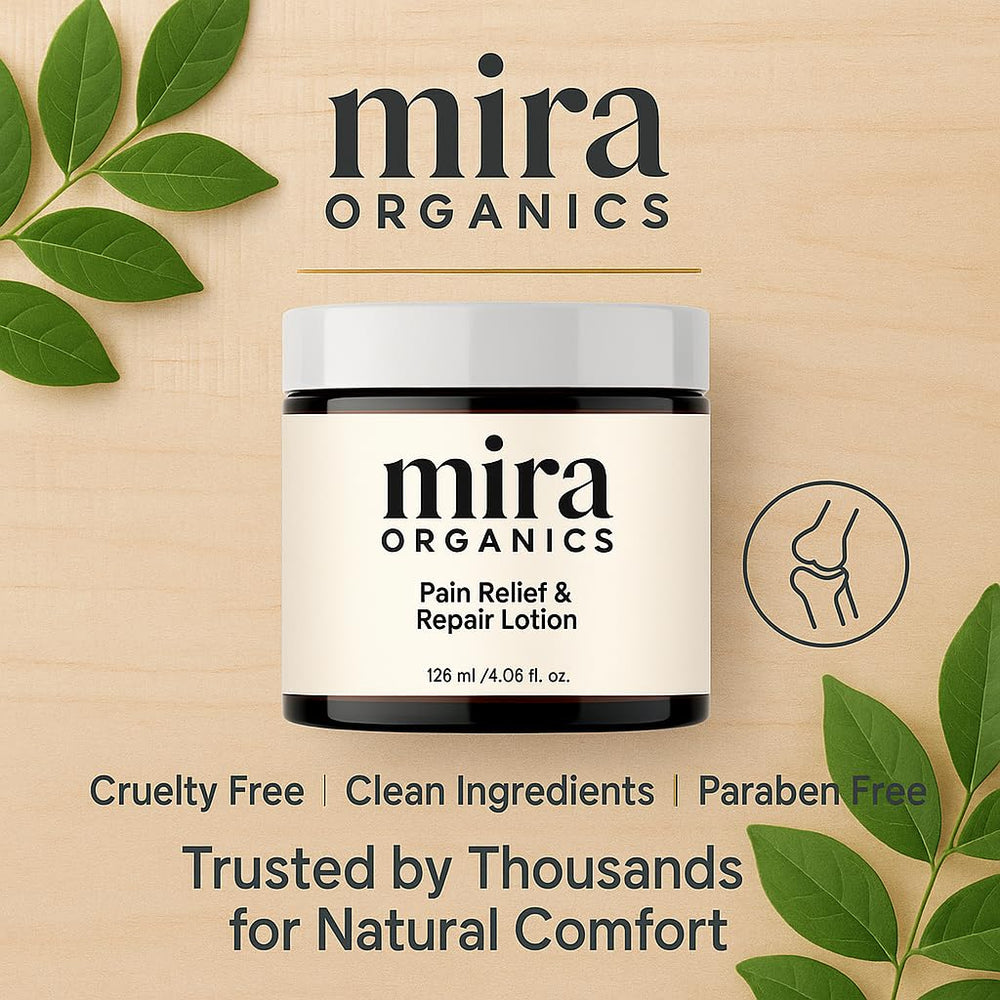 NEWUREHO Mira Pain Relief Lotion packaging highlights a clean formula
