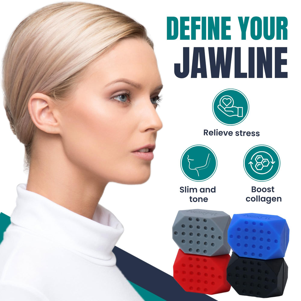 NexFit jaw exerciser 60lbs tablet enables advanced toning during short sessions.