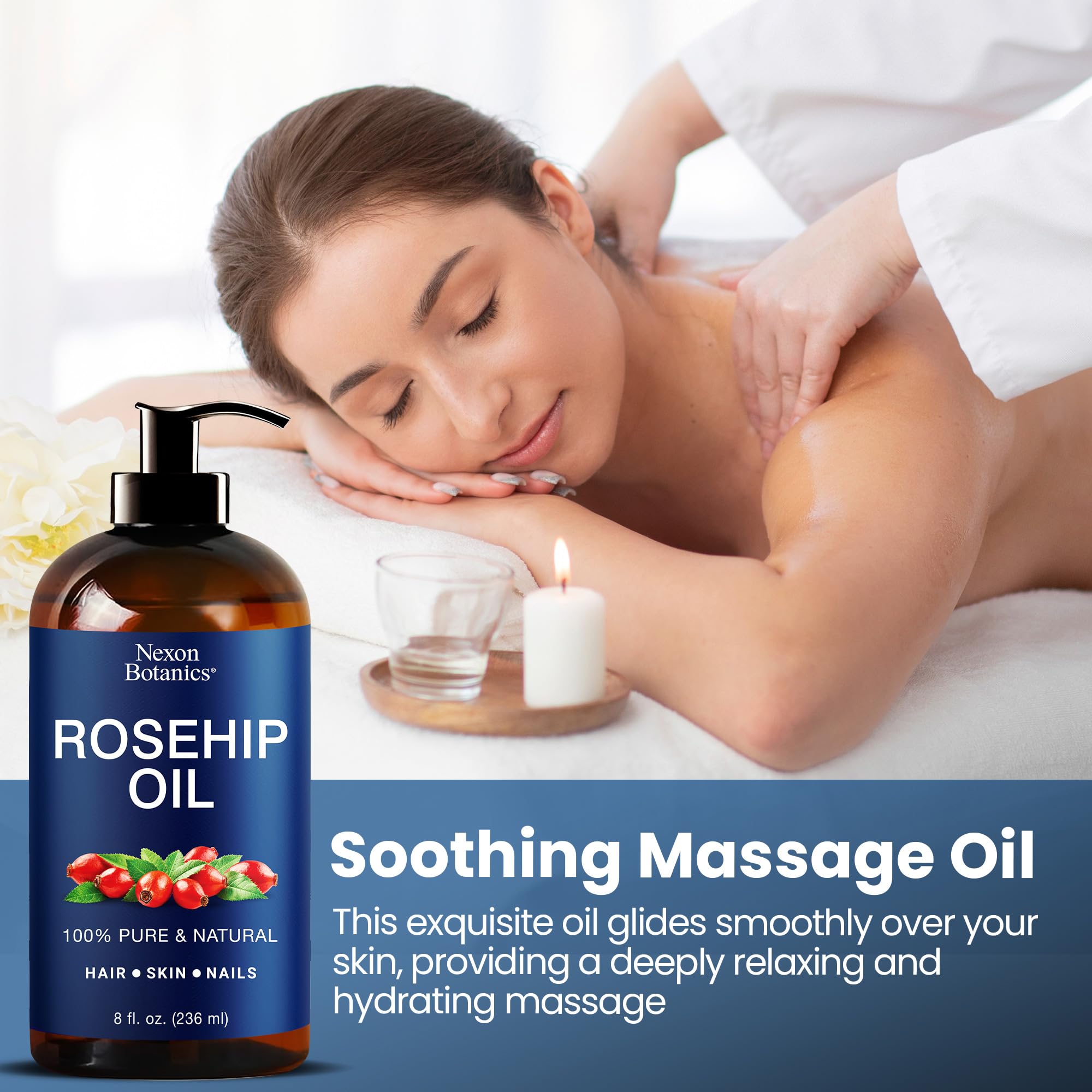 Nexon Botanics Rosehip Oil ingredients reveal antioxidants and vitamins.