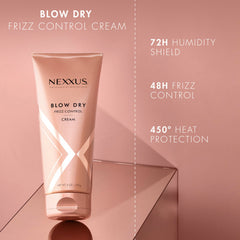 Nexxus Blow Dry Cream pump dispensing for easy, even application