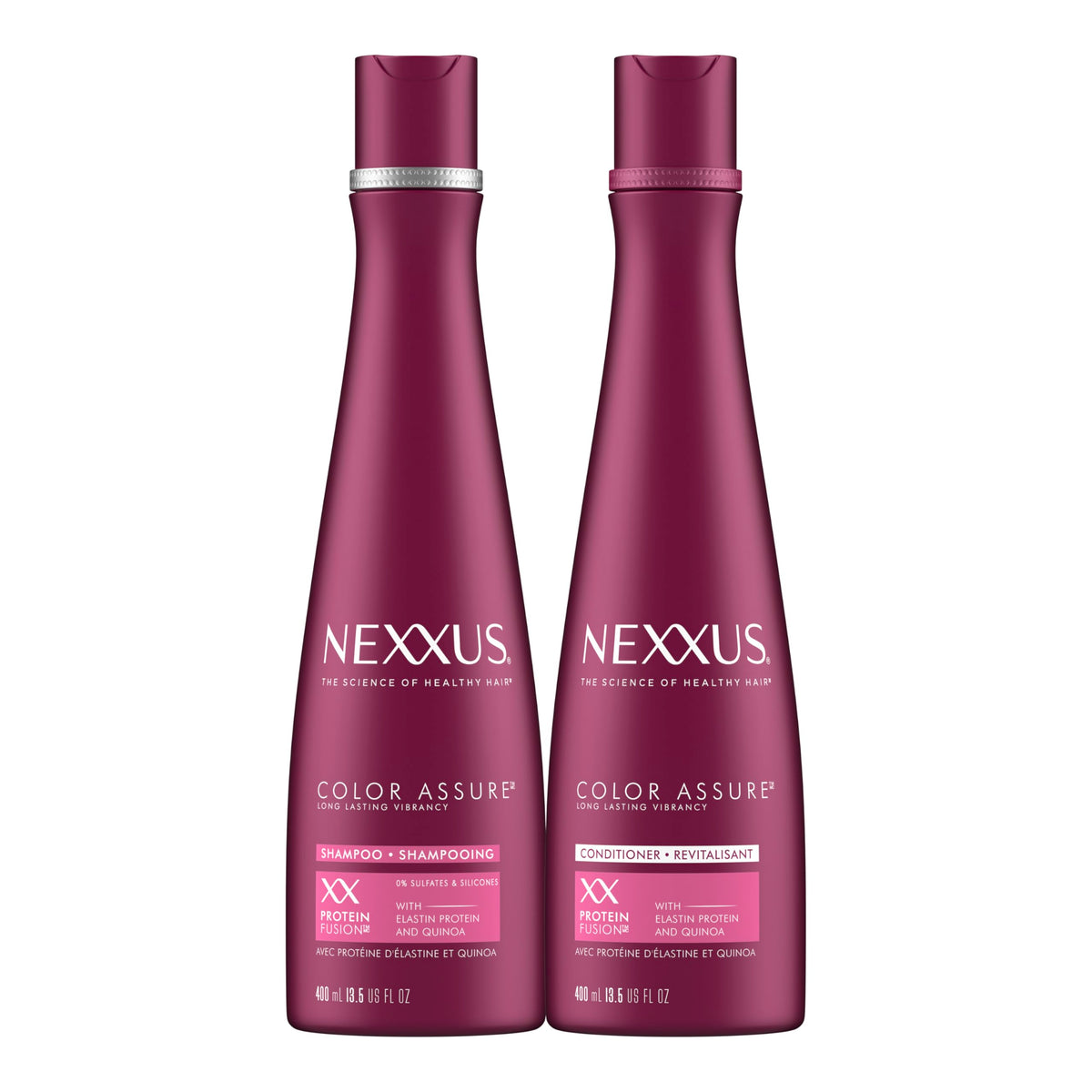 Nexxus Color Assure shampoo bottle; color protection for vibrant color up to 40 washes.