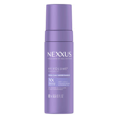 Nexxus HY-VOLUME Cloud Foam bottle front showing weightless lift in one use