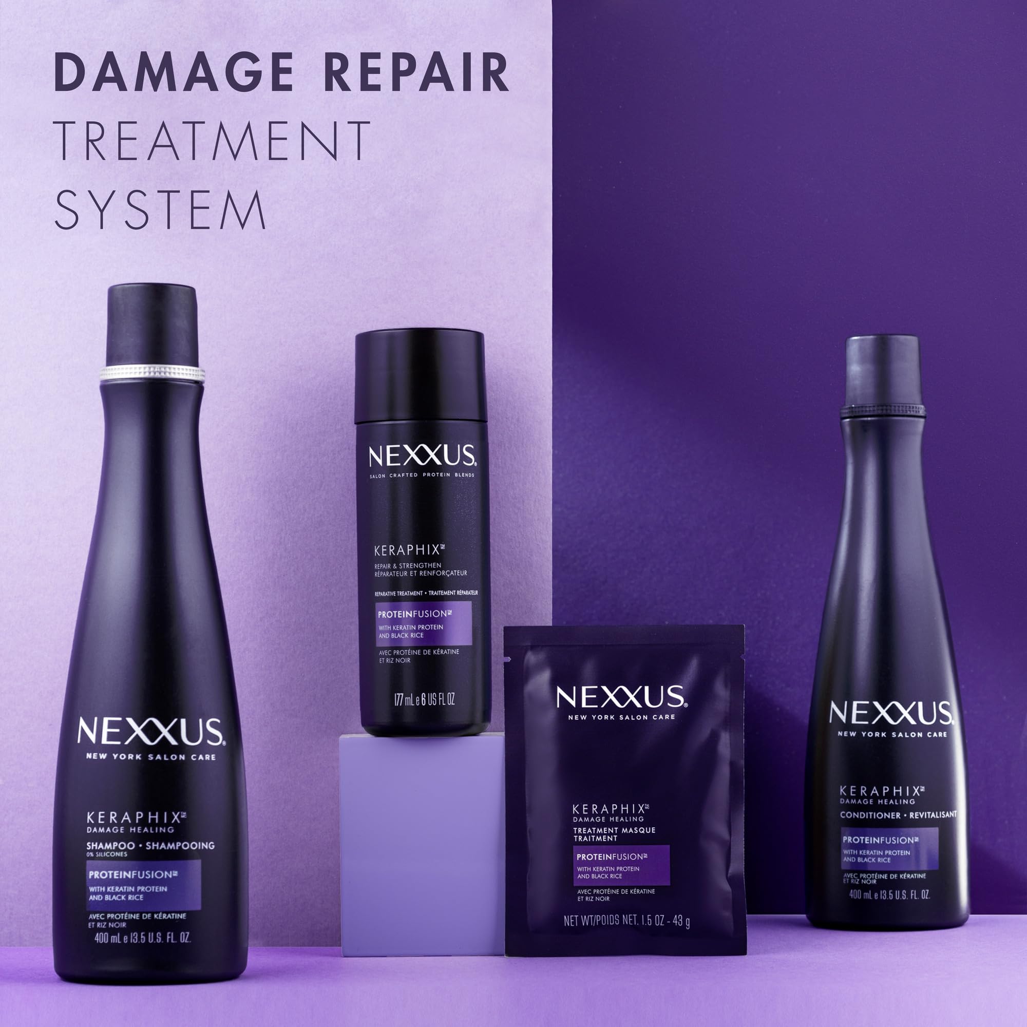 Nexxus Keraphix salon-quality results close-up hinting stronger revitalized hair