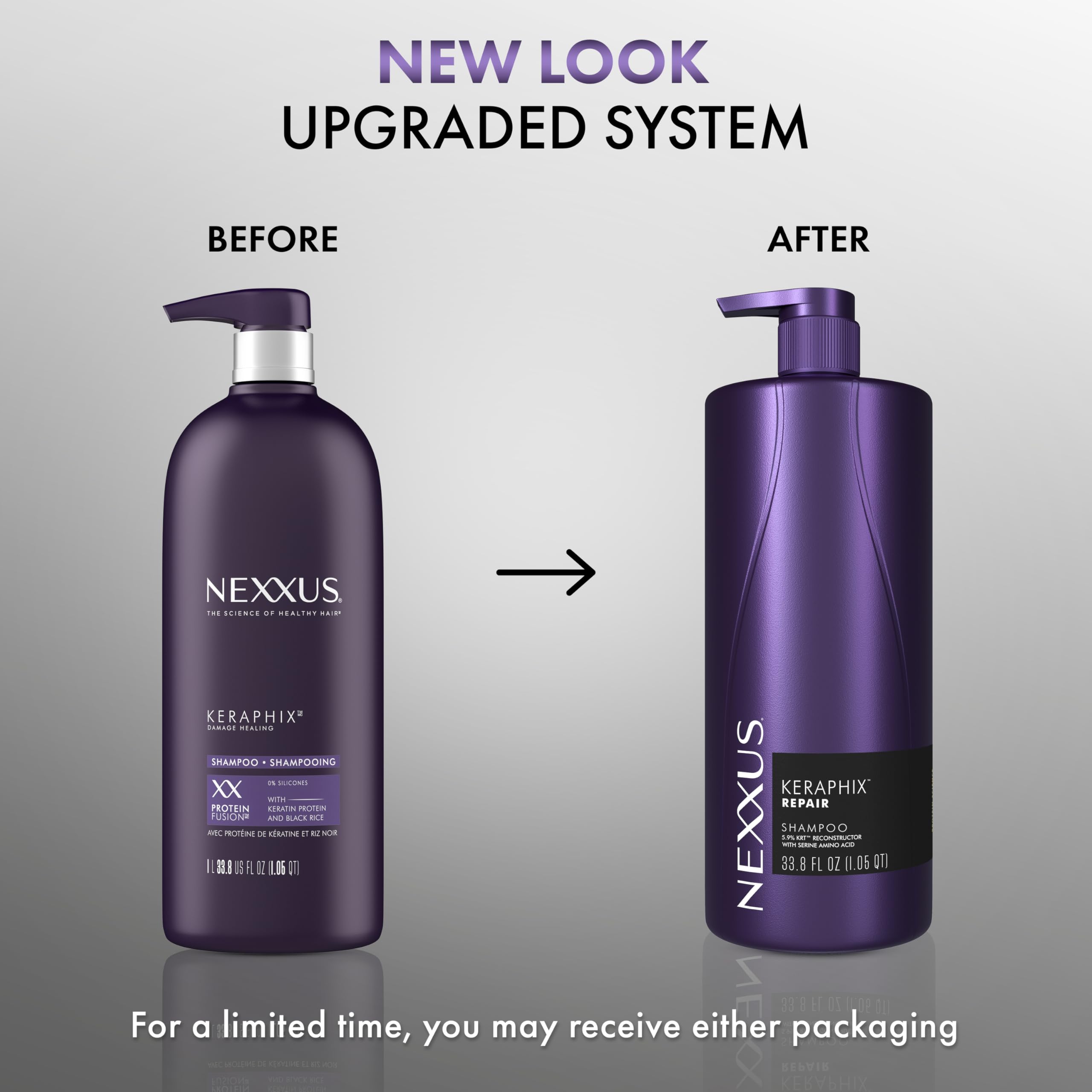 Nexxus Keraphix hair-foam close-up shows smoothing texture post-wash.