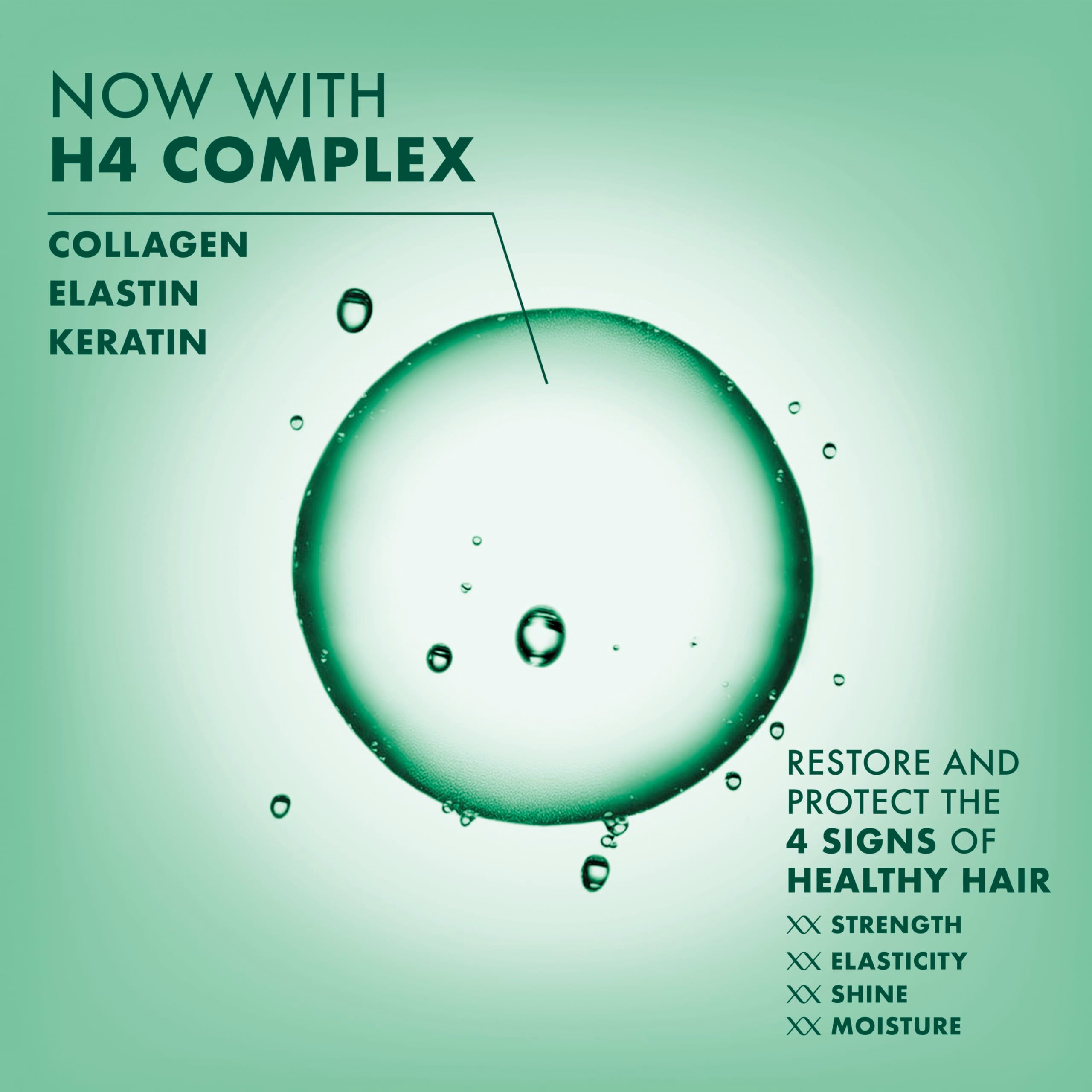 Nexxus ProteinFusion ingredients close-up with biotin, keratin, collagen amino acids.