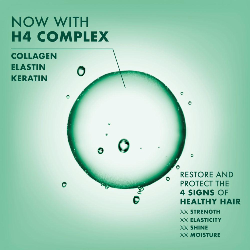 Nexxus ProteinFusion ingredients close-up with biotin, keratin, collagen amino acids.