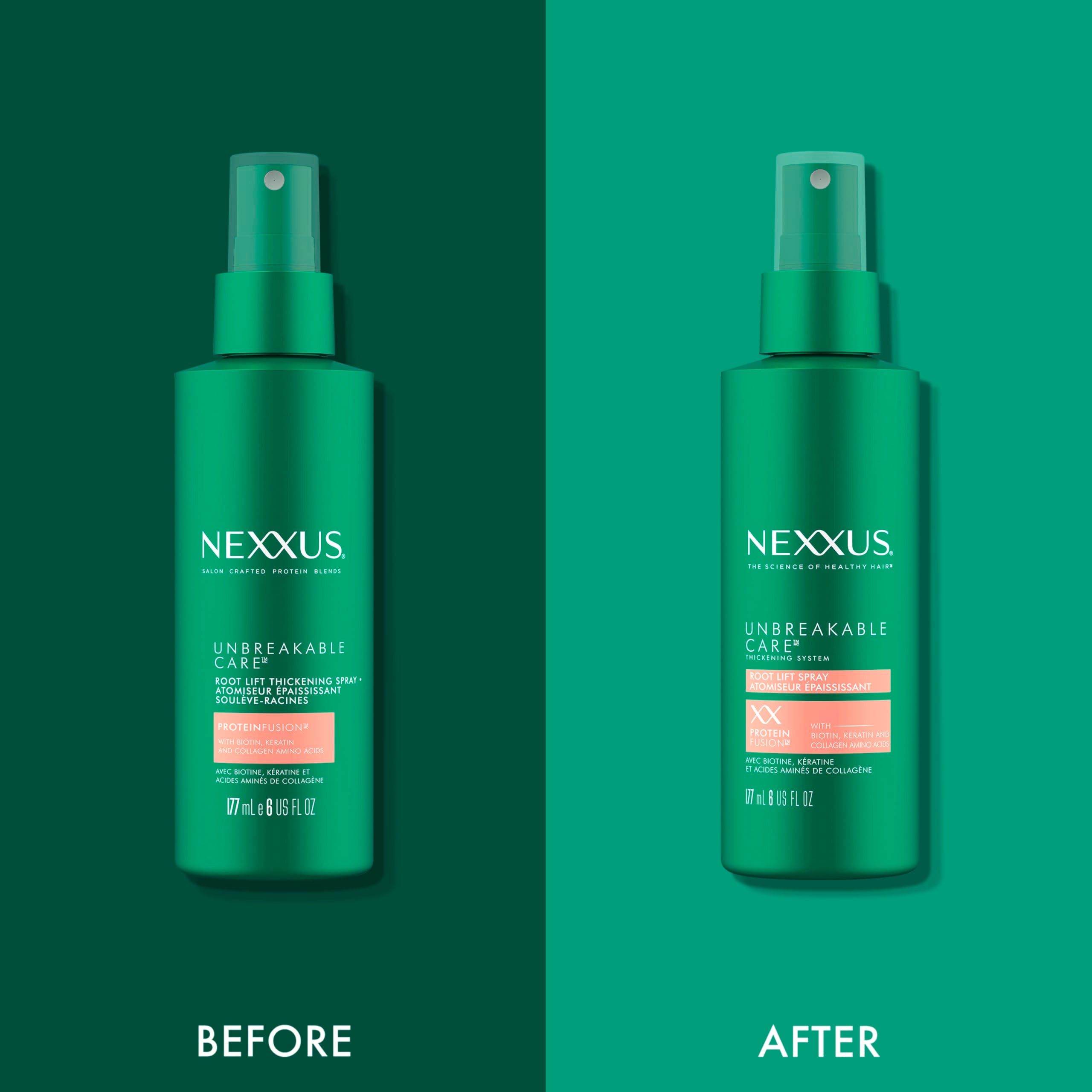 Nexxus Root Lift on damp hair ready to be styled.