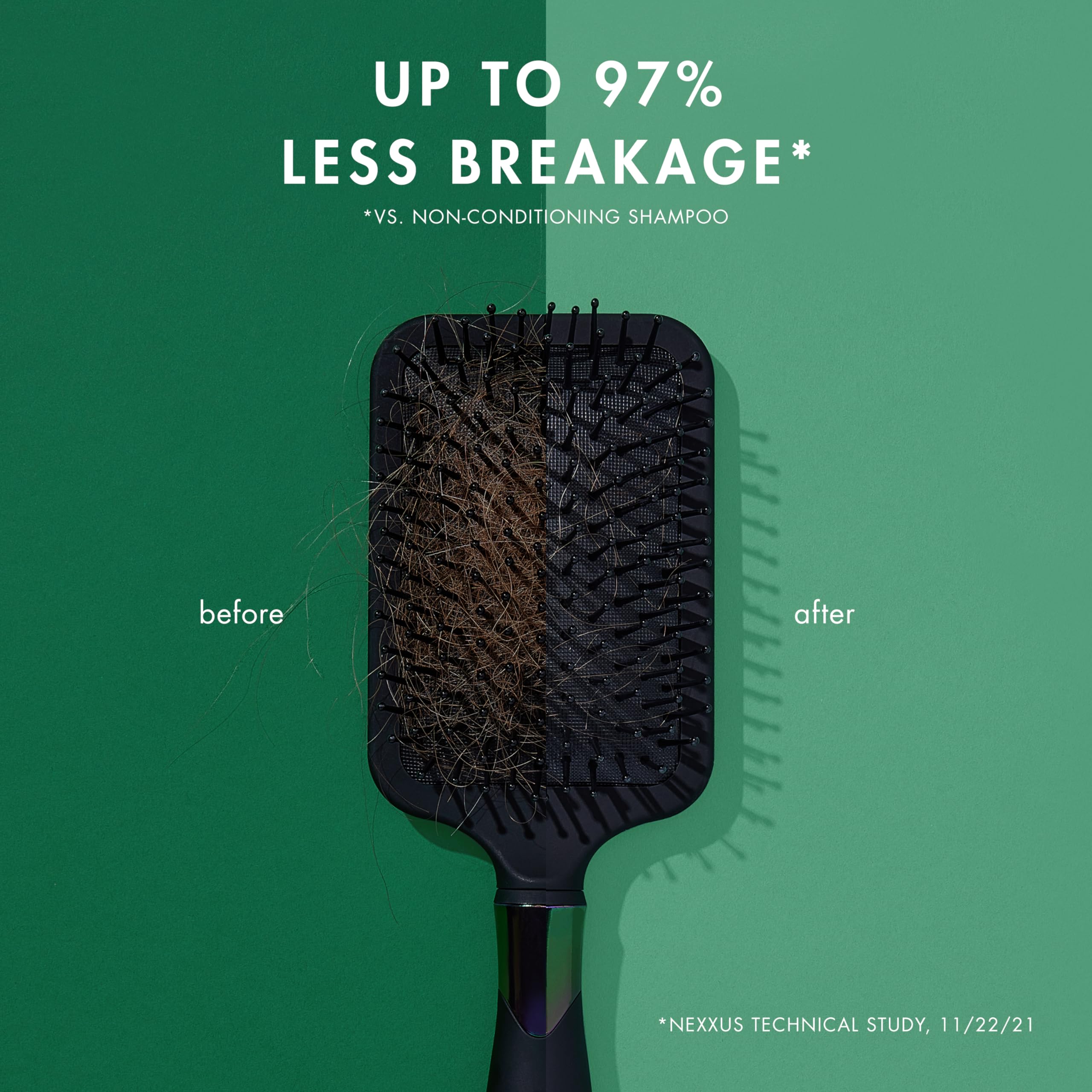 Nexxus Root Lift spray demonstrates heat protection while styling.