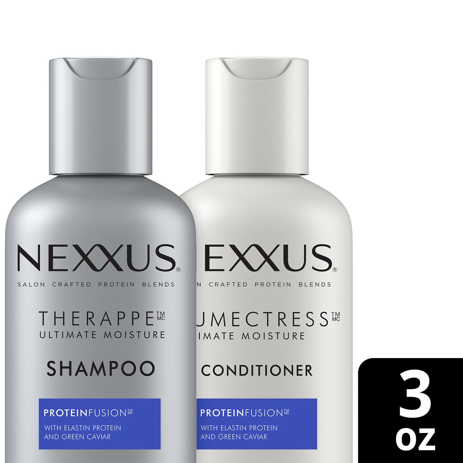 Nexxus Therappe shampoo bottle pour enables easy, gentle cleansing.