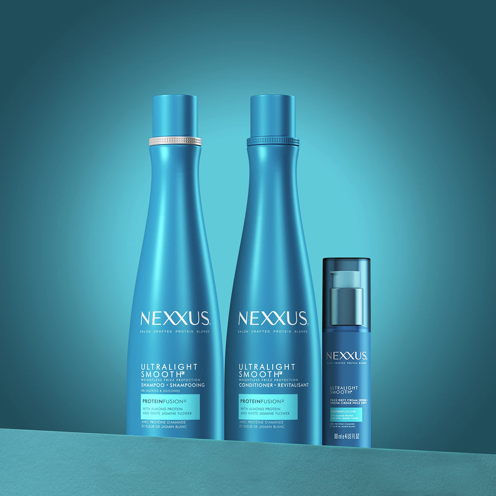 Nexxus Ultralight Smooth bottle packaging close-up with premium design