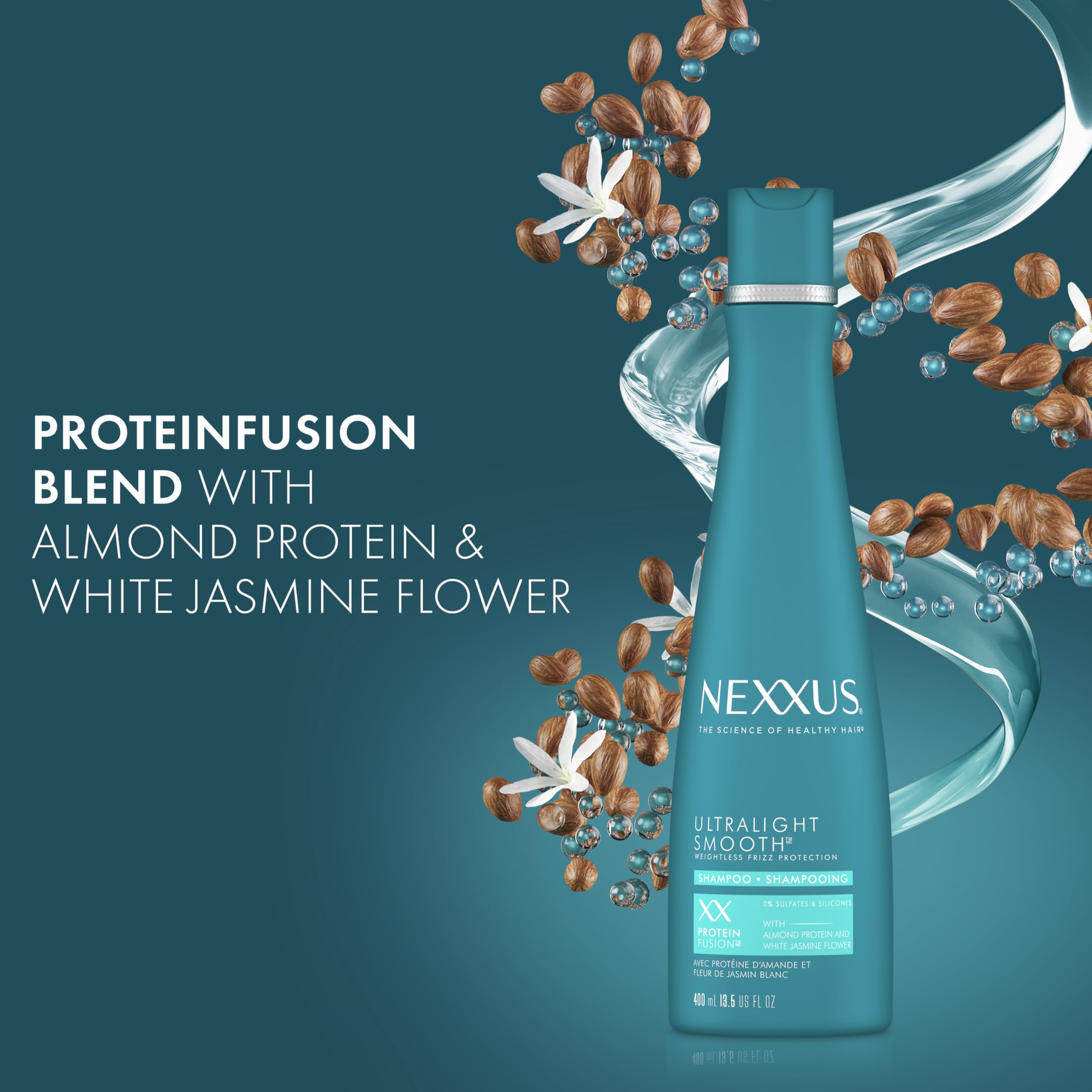 NEXXUS Ultralight Smooth Conditioner bottle complements the system for lasting smoothness.