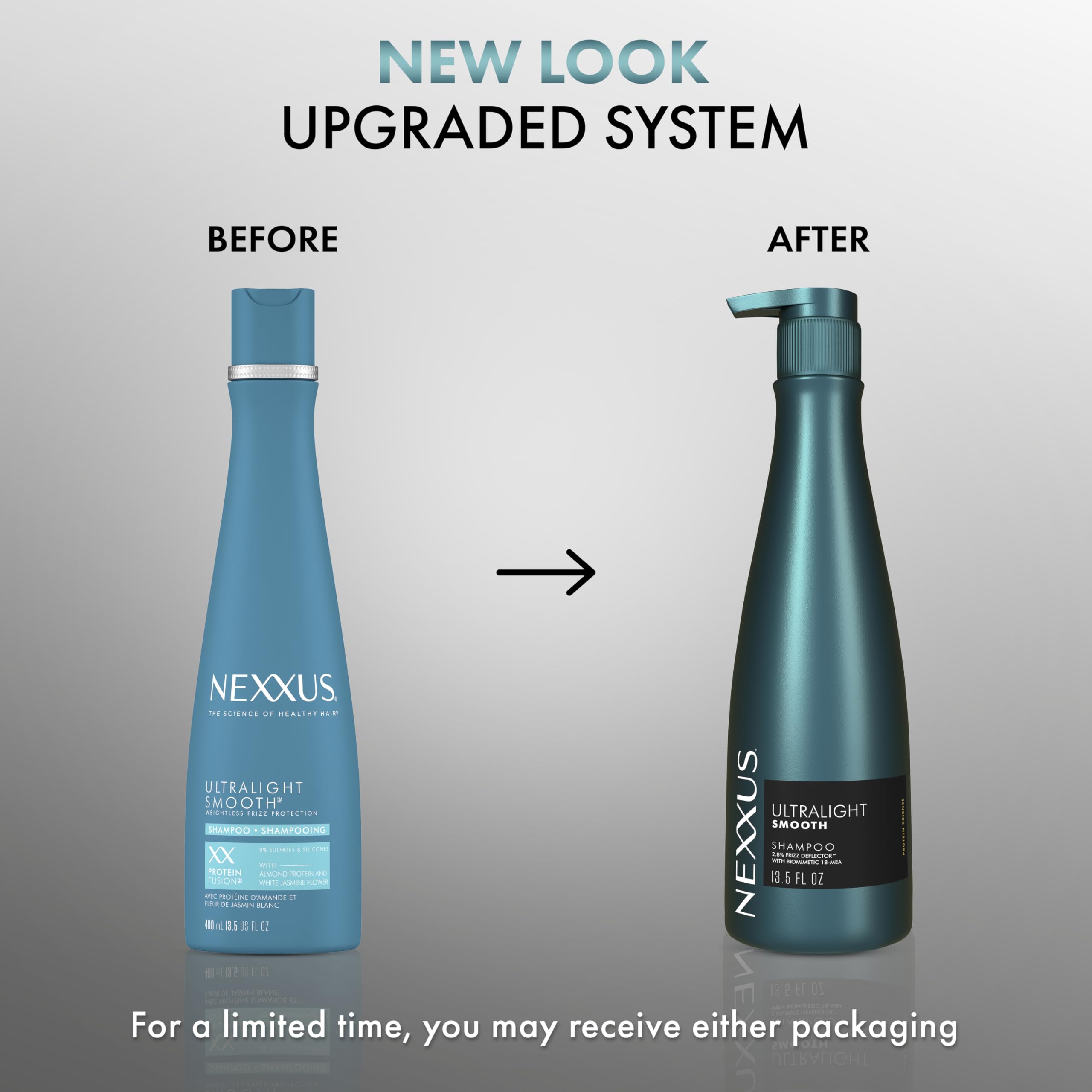 NEXXUS Ultralight Smooth Shampoo almond protein illustration emphasizes strength from within.