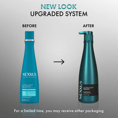 NEXXUS Ultralight Smooth Shampoo almond protein illustration emphasizes strength from within.