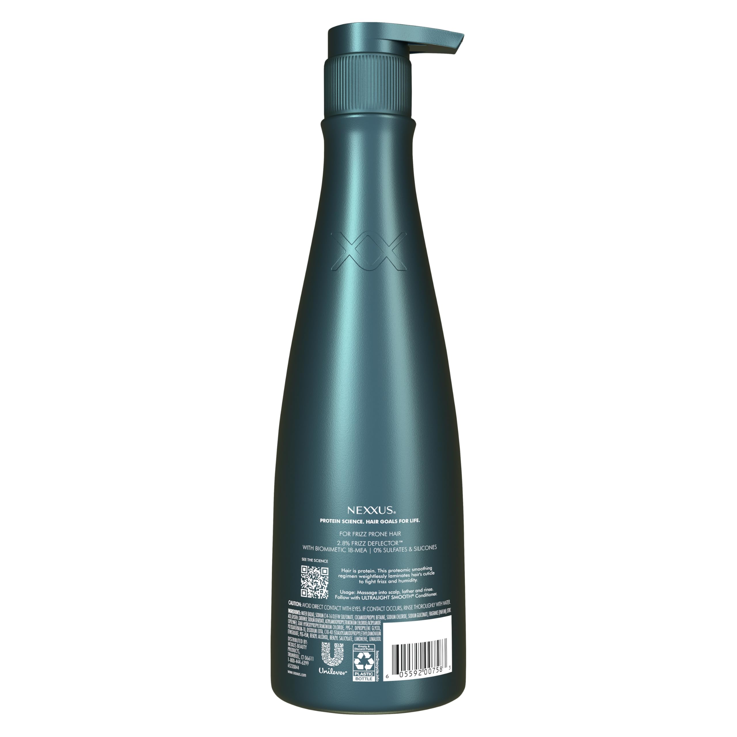 NEXXUS Ultralight Smooth Shampoo foamy lather highlighting clean, frizz-taming wash.