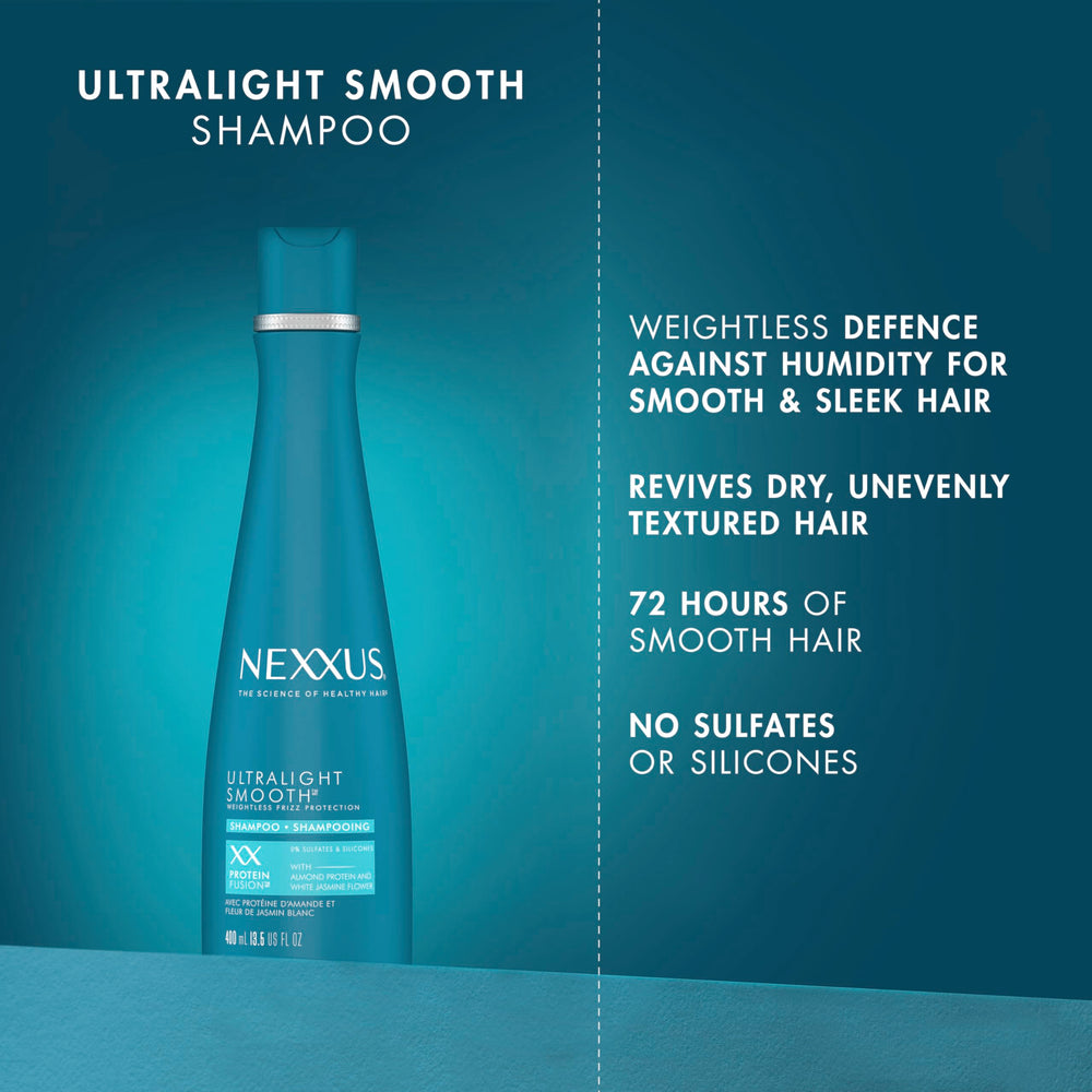 NEXXUS Ultralight Smooth Shampoo jasmine flowers pattern for a refreshing scent.
