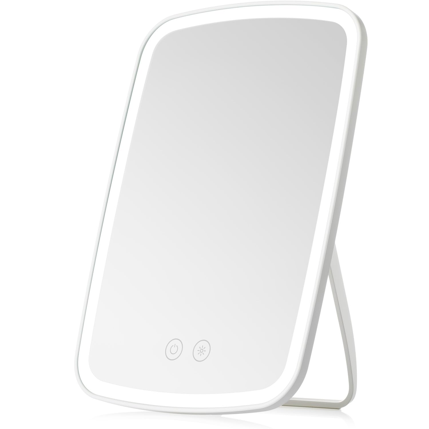 NEZZOE lighted makeup mirror front view with adjustable lighting for any angle.