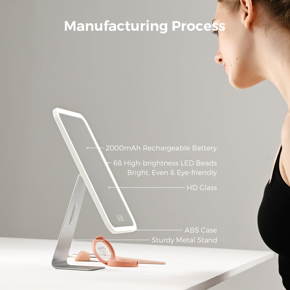 NEZZOE mirror offers white, warm, and yellow light for adaptable mood.
