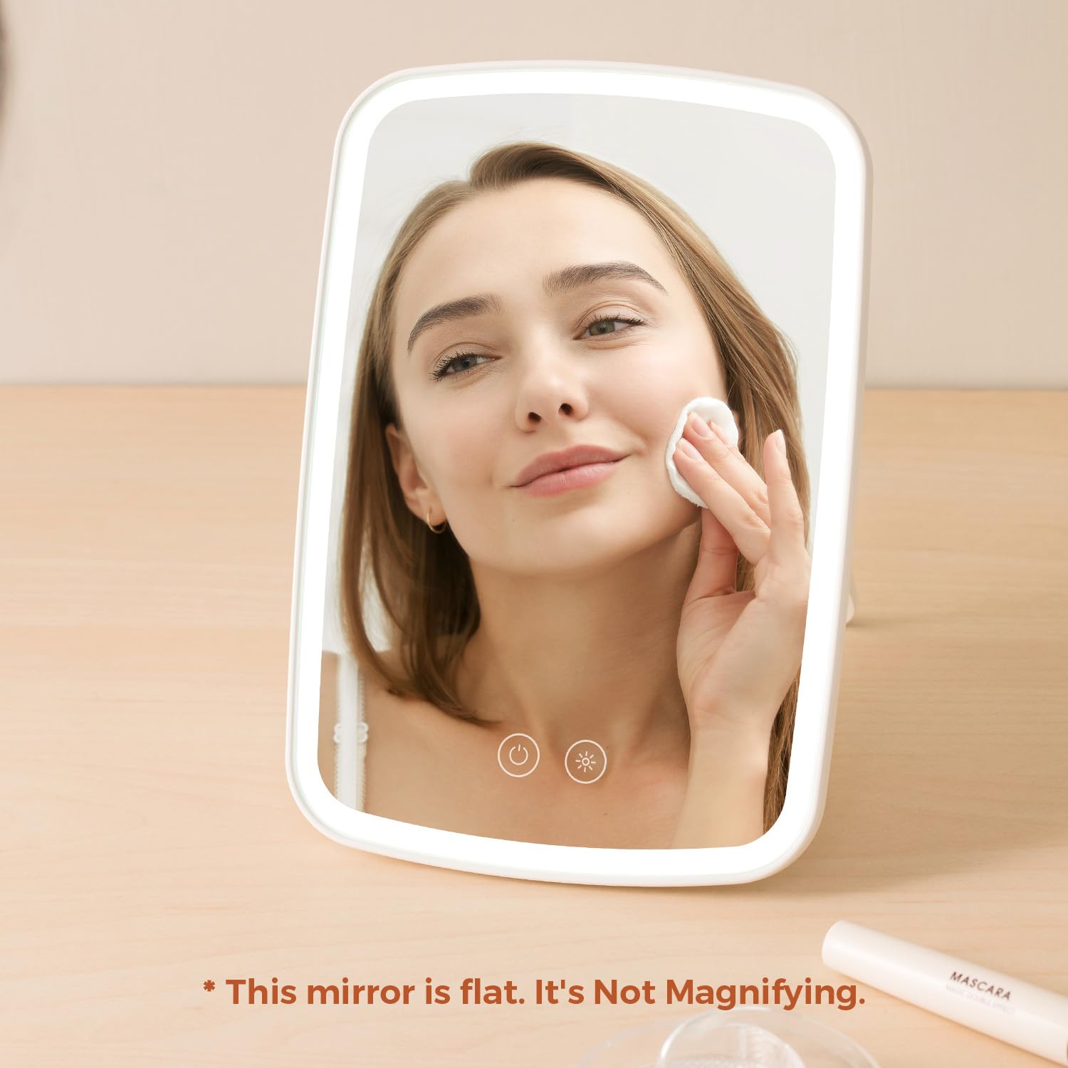 NEZZOE lighted makeup mirror USB-C charging for quick power on the go.