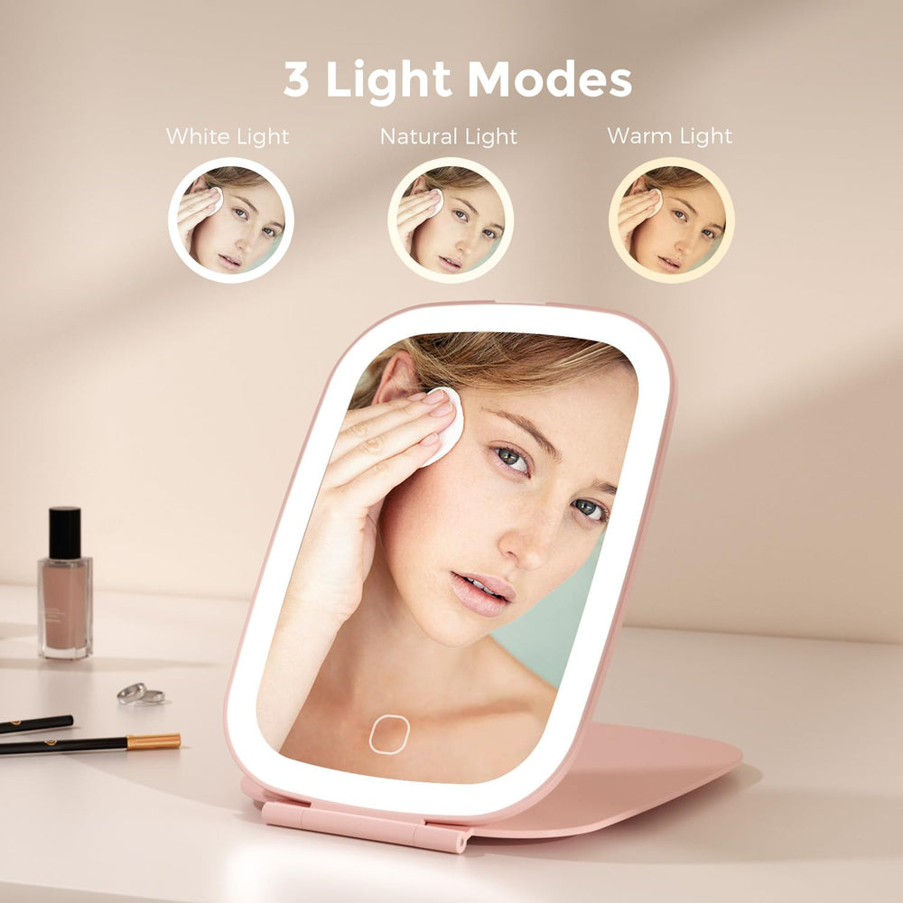 NEZZOE foldable travel mirror design for compact storage and easy packing.