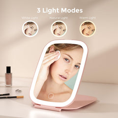 NEZZOE foldable travel mirror design for compact storage and easy packing.