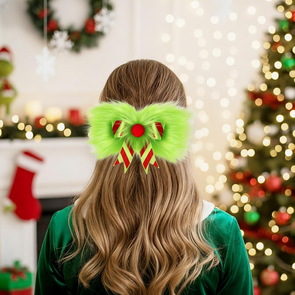NFAMRZCAR 2pc Christmas hair bow packaging highlights gift-worthy presentation and holiday vibes