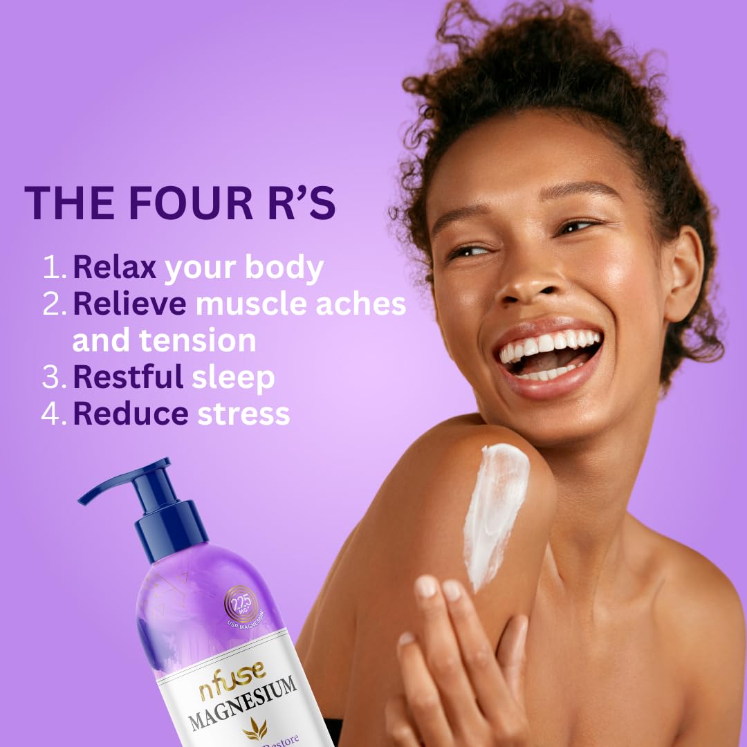 nfuse magnesium lotion ingredients label clean vegan USA-made credentials.