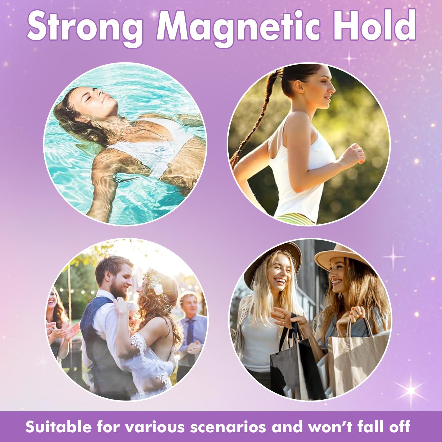 NGWDBA Hunnyfit magnetic lashes without glue illustrate secure fit and comfortable wear.