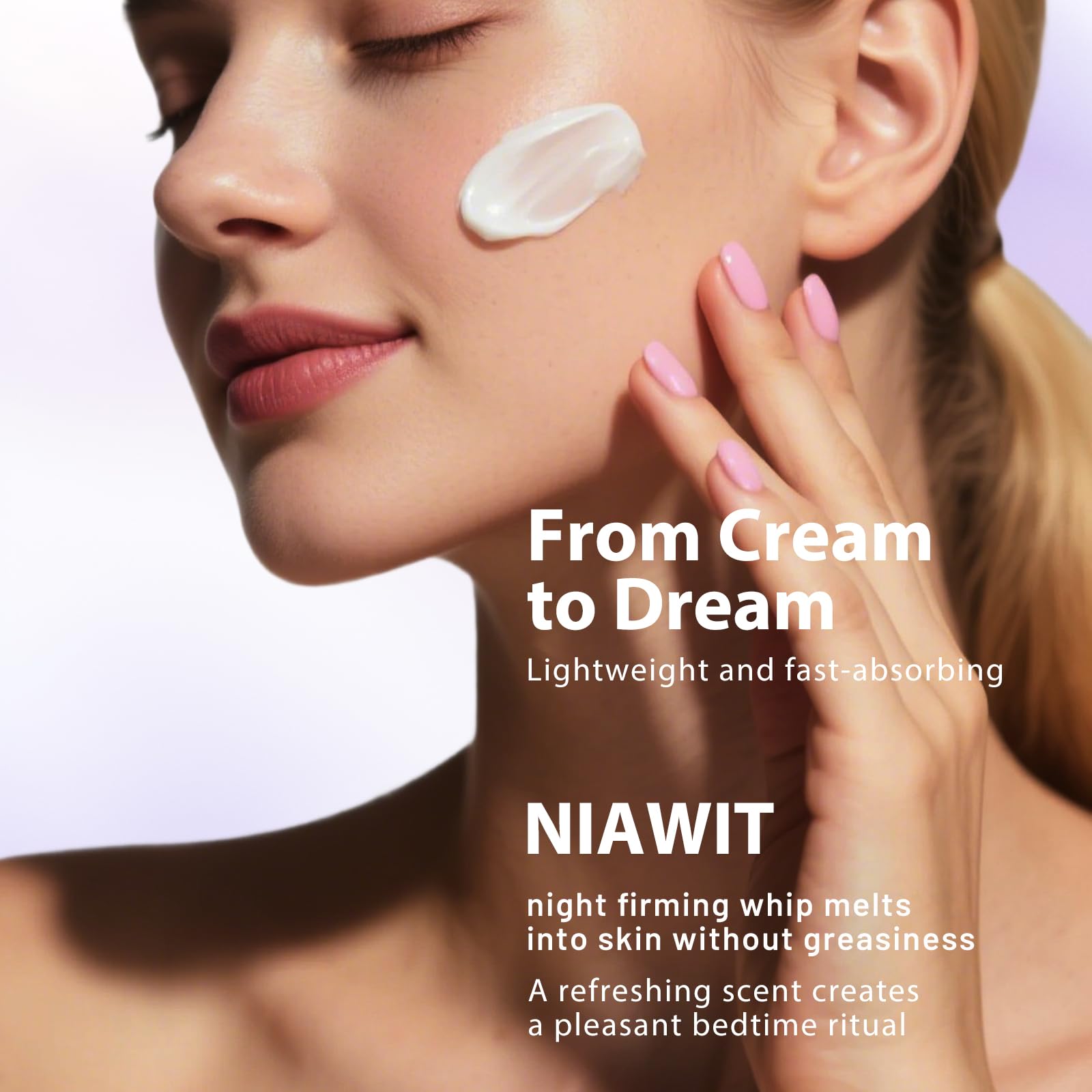 NIAWIT Overnight Toning Body Whip cream jar highlights convenient nightly use.