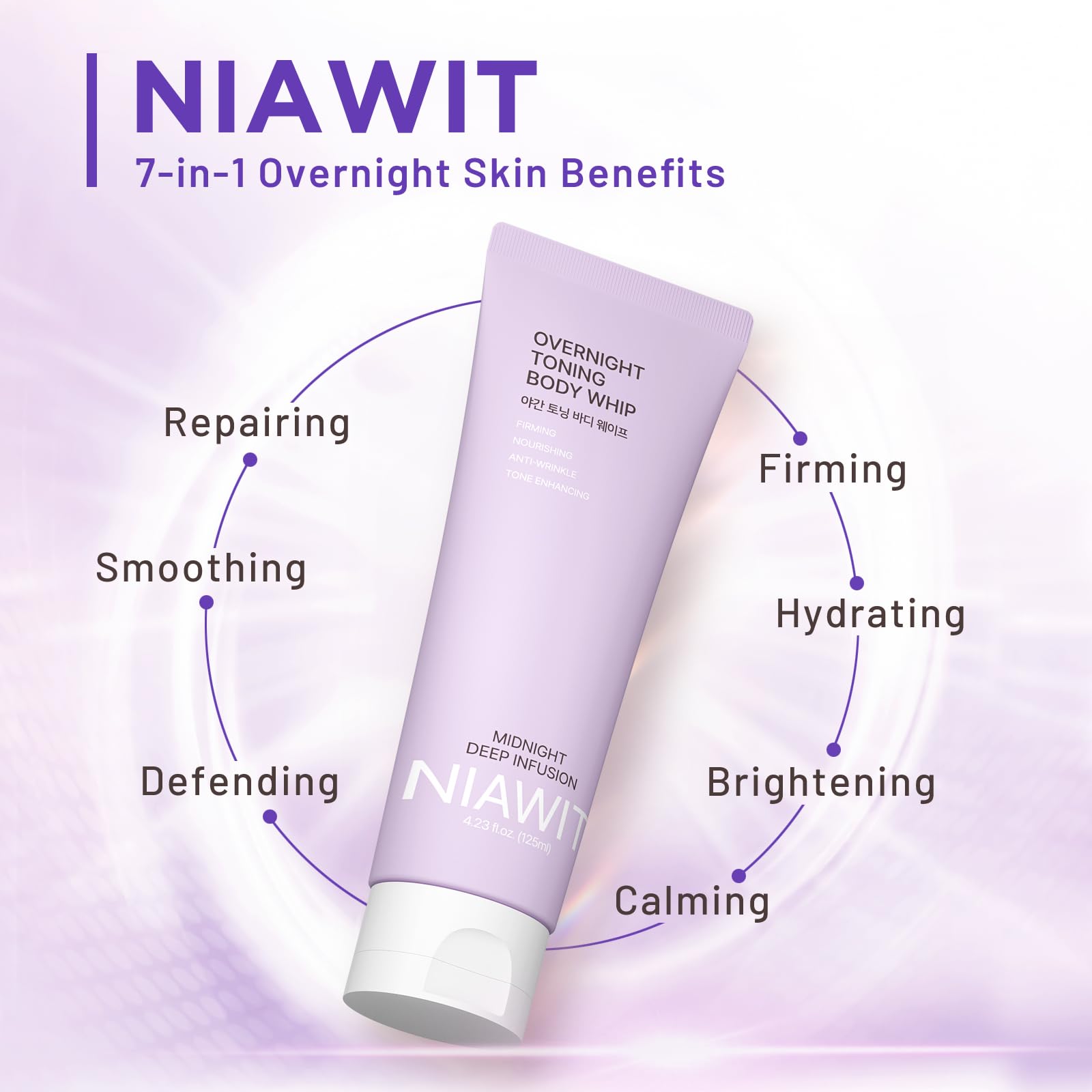 NIAWIT Overnight Toning Body Whip thigh-area demonstrates smoothing and contour.