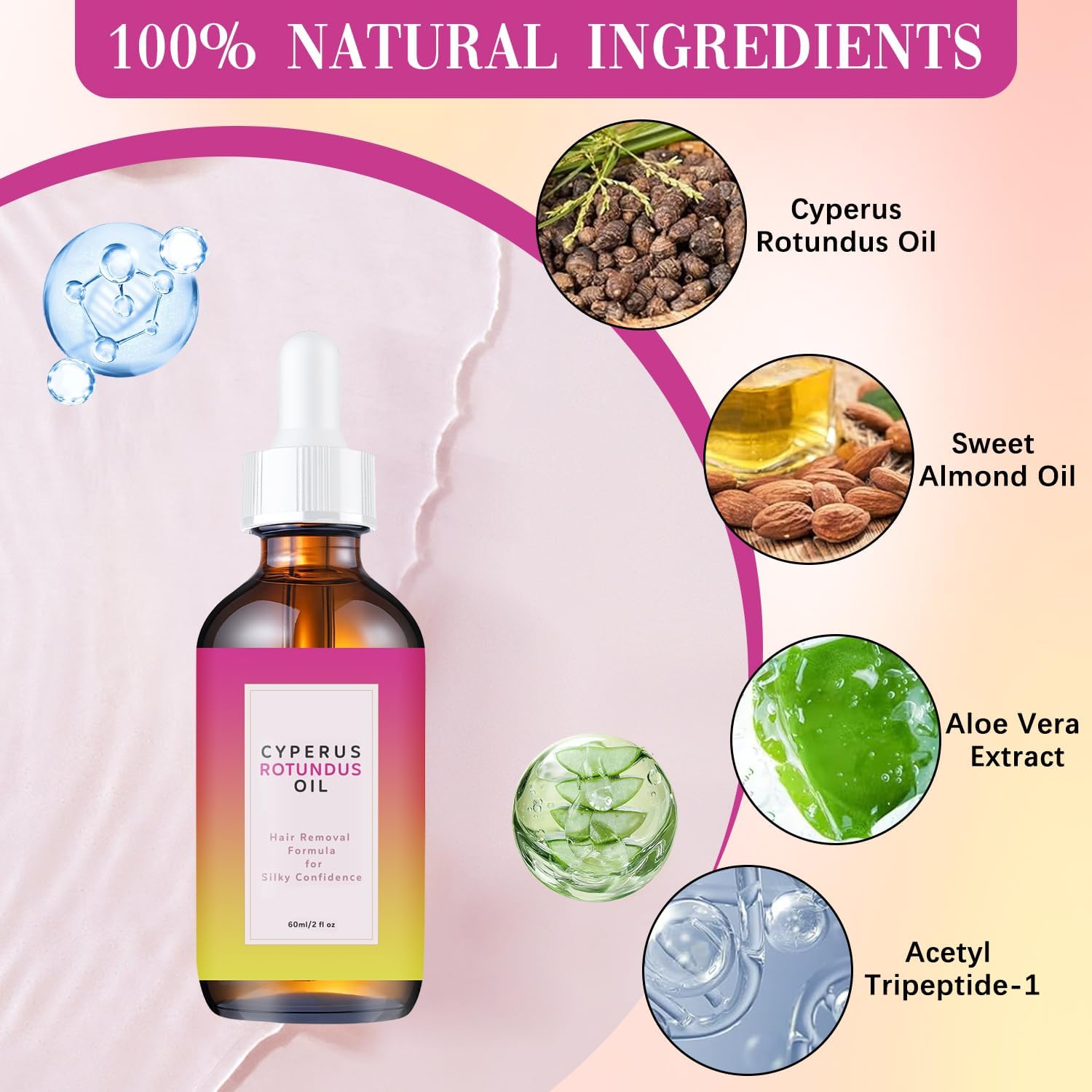 NICCAT Cyperus Rotundus Oil on face application showcasing daily moisturizing