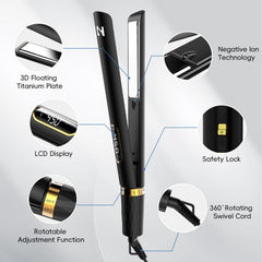 Nicebay 2-in-1 design shown for straight and curled styling versatility.