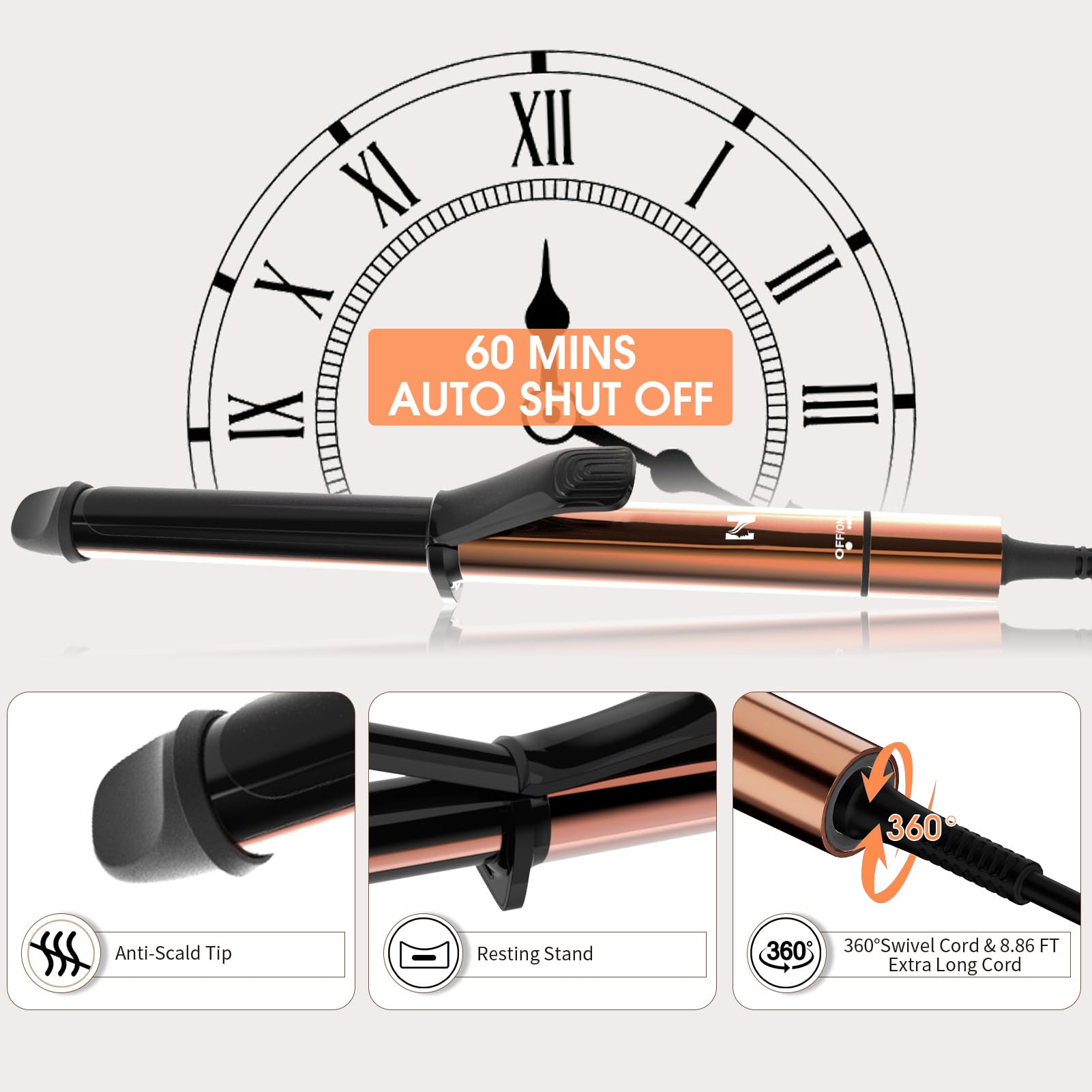 Nicebay Curling Iron supports global voltage for travel.