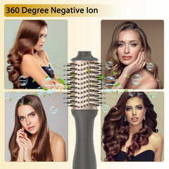 Nicebay Hair Dryer Brush cold air mode provides quick cooling to set waves and reduce flyaways.
