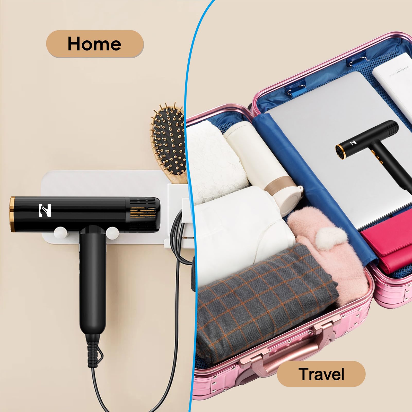 Nicebay Ionic Hair Dryer comes with three attachments for versatile styling options.