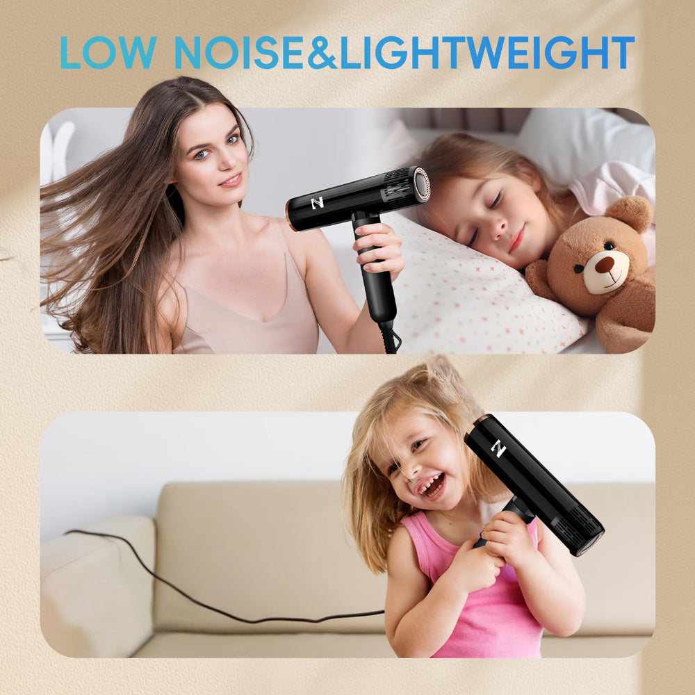 Nicebay Ionic Hair Dryer travel-friendly design fits gym bags and carry-ons.