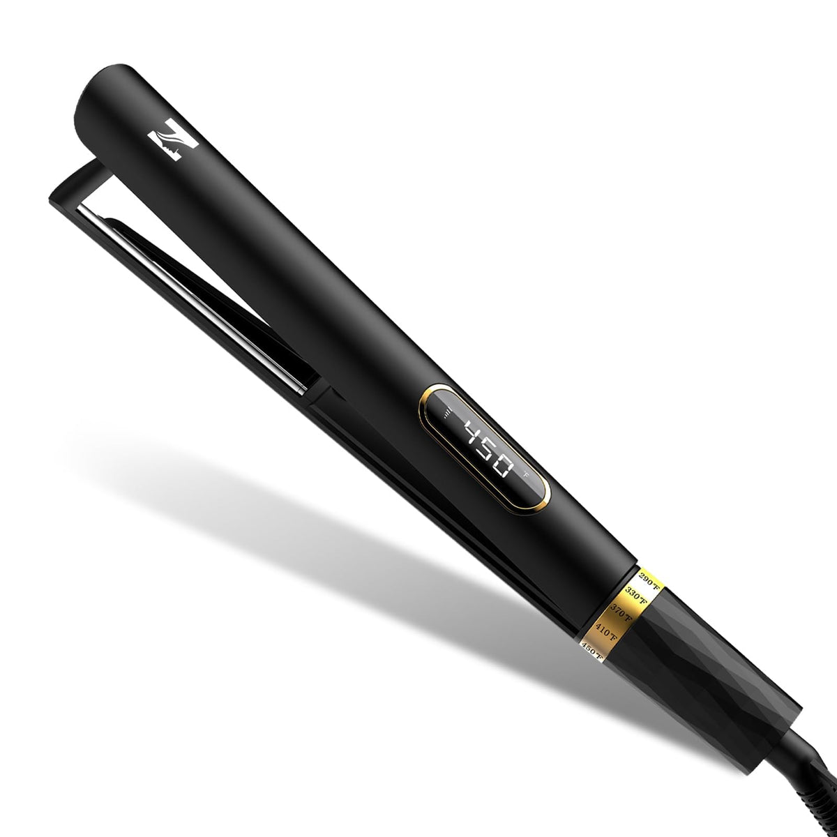 Nicebay titanium flat iron 1-inch with smooth glide for salon-like styling.