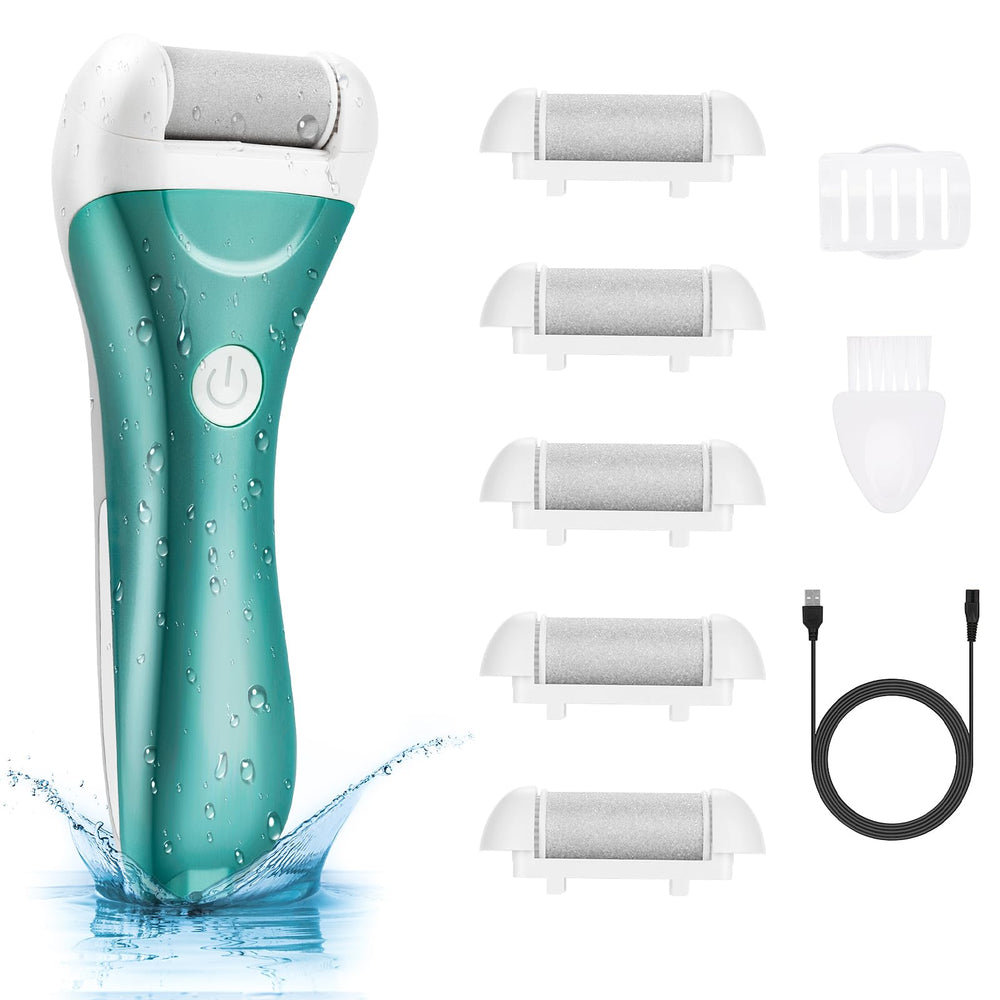 NiceBirdie rechargeable foot file in green for cordless pedicure convenience
