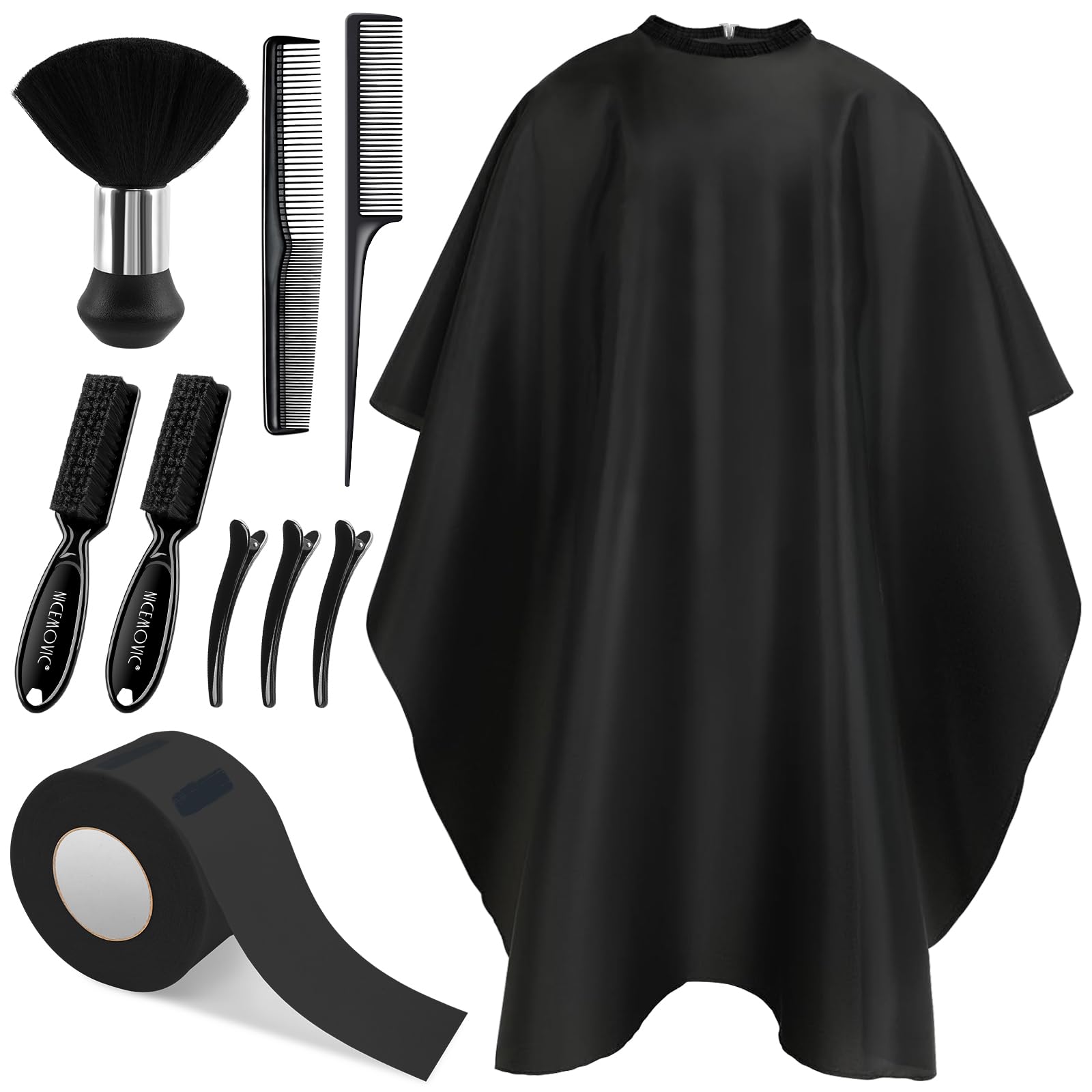 NICEMOVIC 10in1 barber cape drapes neatly for clean, comfortable haircuts