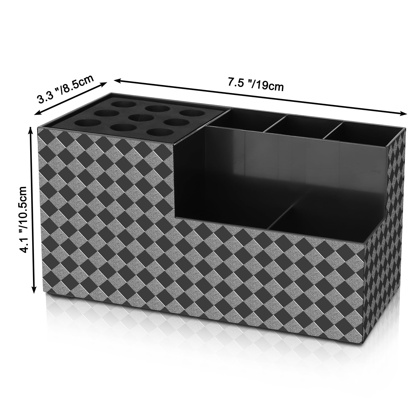 NICEMOVIC Barber Scissors Holder Box side view highlighting slim, space-saving profile