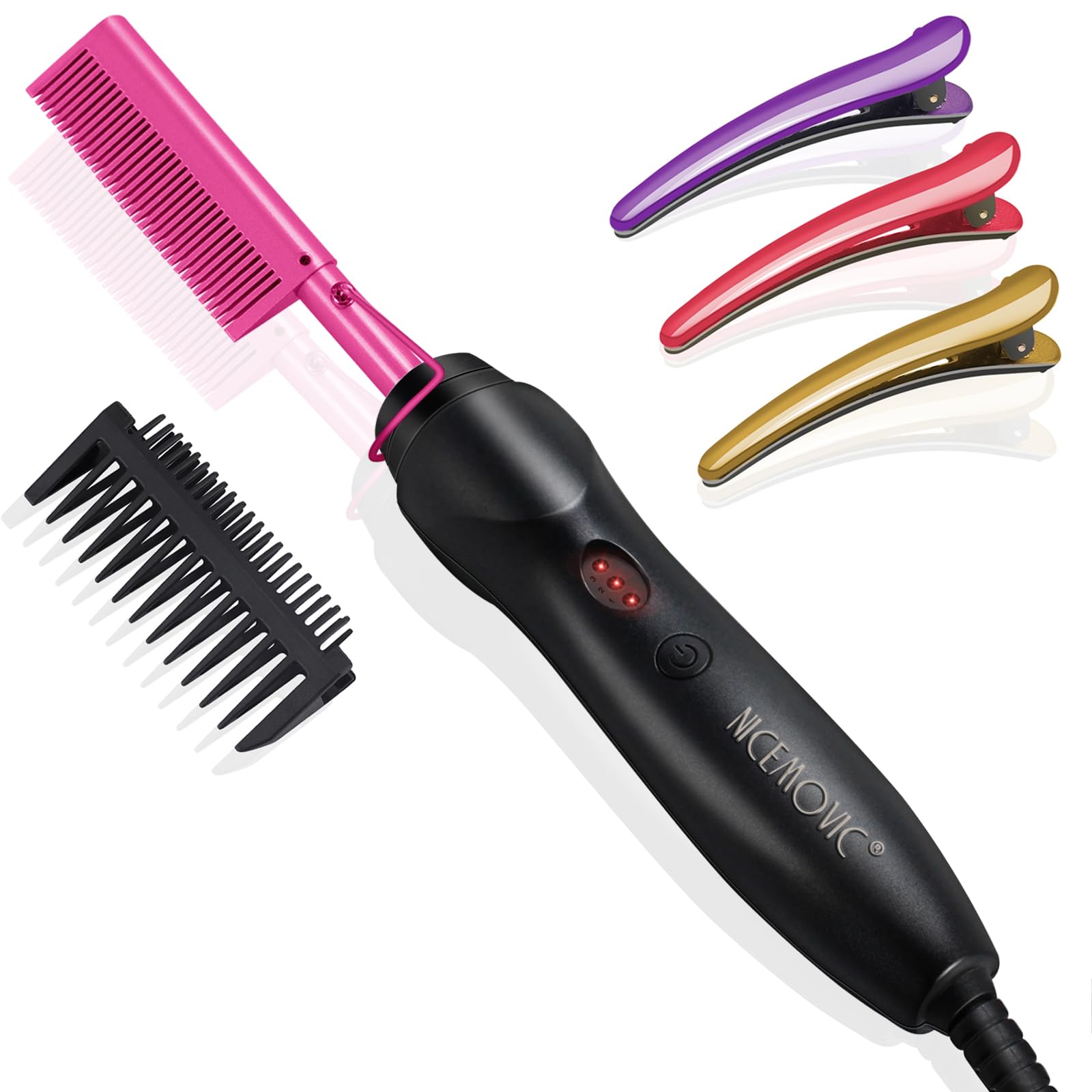 NICEMOVIC ceramic heating hair straightener quick-heat for fast morning styling
